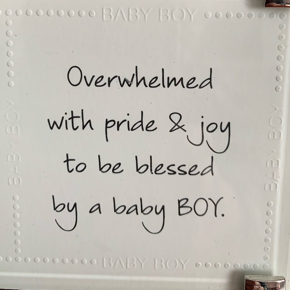 Mud Pie New Baby Boy Silver Clip Picture Frame 6.5 x 3.5 inches with Stand - Picture 7 of 7